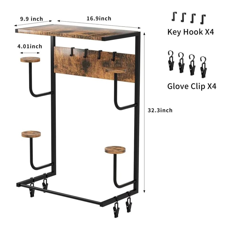 Motorcycle Gear Display Rack - Drewniany uchwyt ścienny na kask motocyklowy
