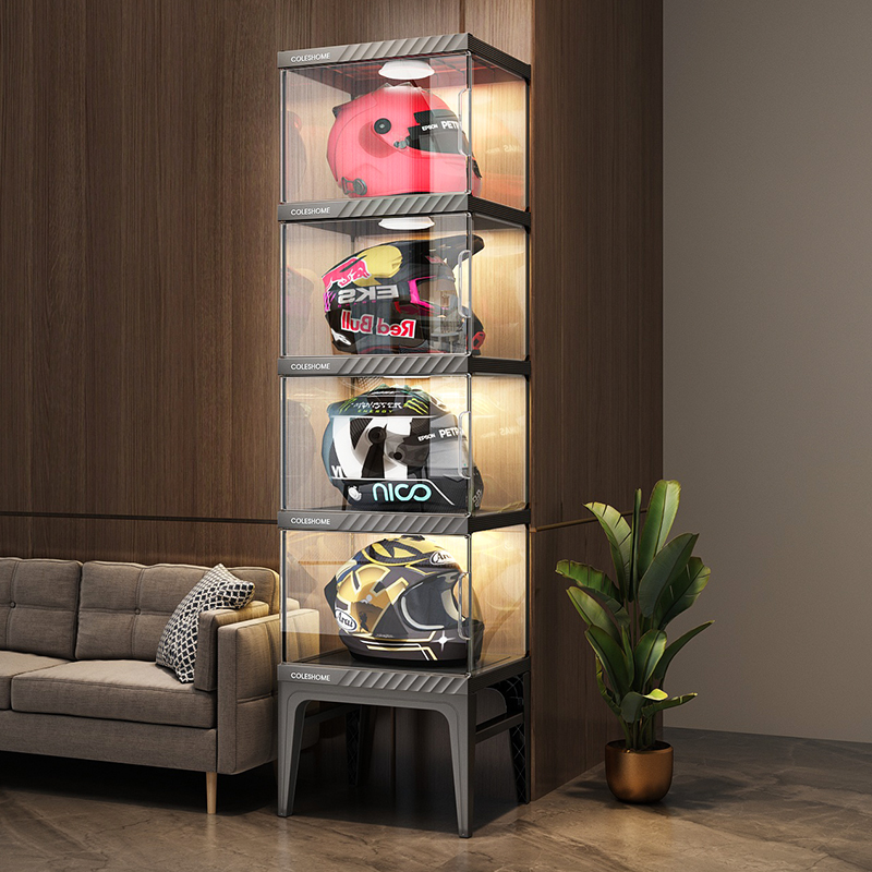 Motorcycle Gear Display Rack - Szafka na kask motocyklowy, stylowa gablota