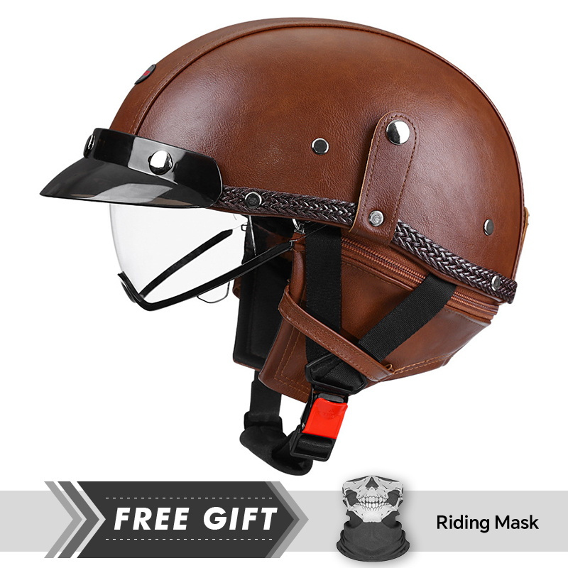 Nowości Skórzany Retro Kask Mo – Motorcycle Gear In Store recenzja i cena