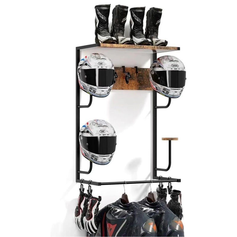 Drewniany uchwyt ścienny na ka – Motorcycle Gear Display Rack recenzja i cena