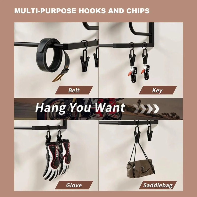 Drewniany uchwyt ścienny na ka – Motorcycle Gear Display Rack recenzja i cena