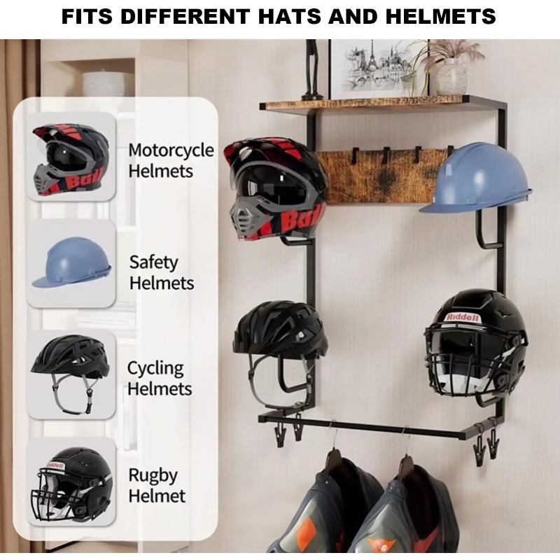 Drewniany uchwyt ścienny na ka – Motorcycle Gear Display Rack recenzja i cena