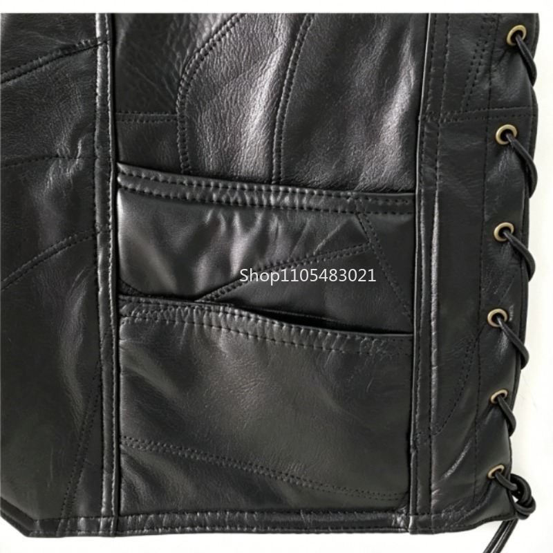Męska czarna skórzana kamizelk – Motorcycle Gear Vest recenzja i cena