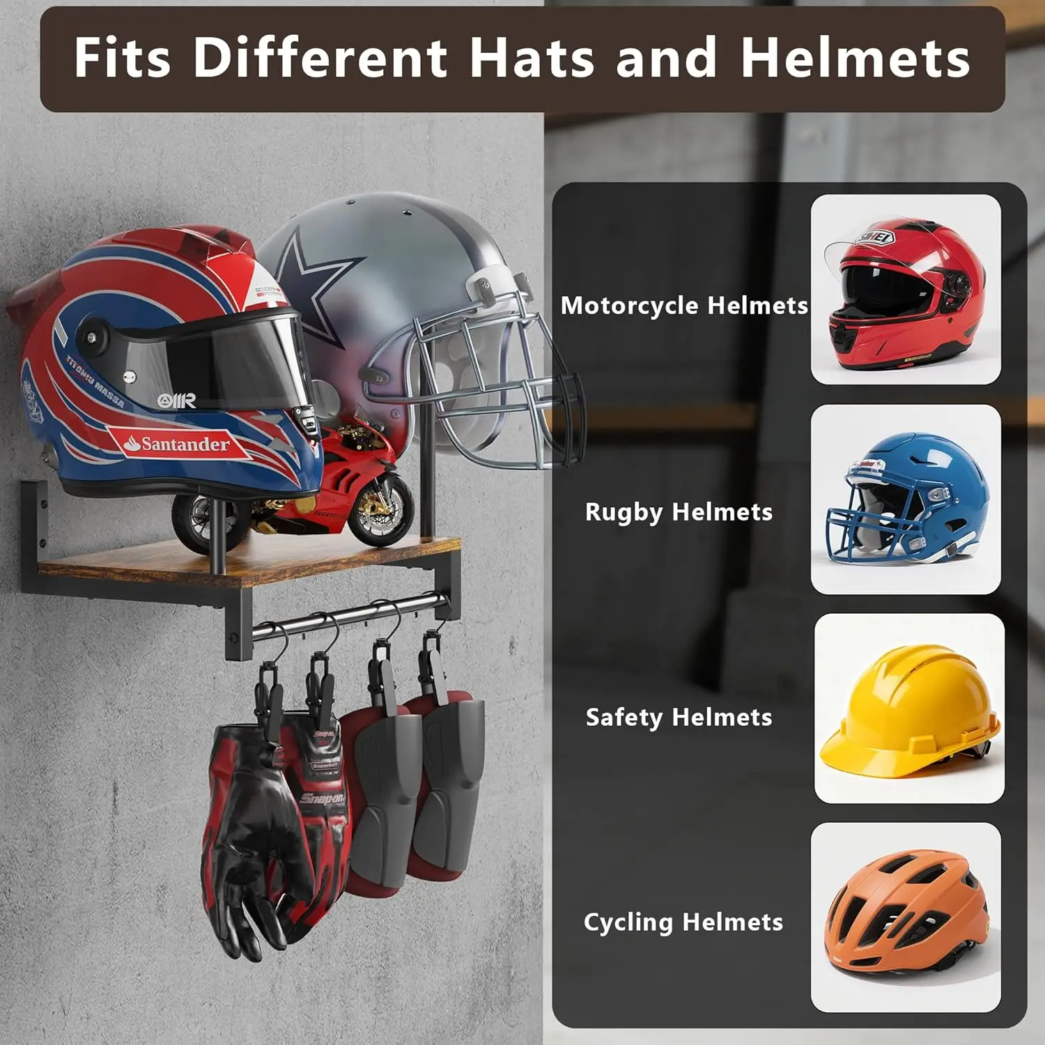 Podwójny wieszak na kask motoc – Motorcycle Gear Display Rack recenzja i cena