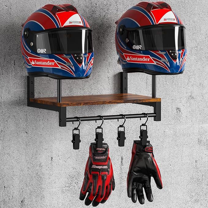 Drewniany uchwyt ścienny na ka – Motorcycle Gear Display Rack recenzja i cena