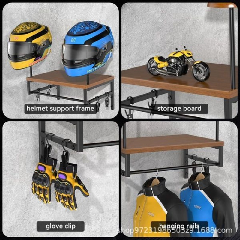 Drewniany uchwyt ścienny na ka – Motorcycle Gear Display Rack recenzja i cena